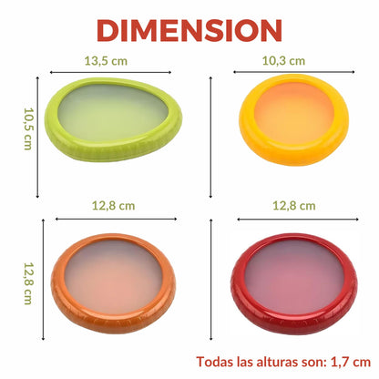 "Fácil de usar y reutilizable: gira y sella en segundos para conservar la frescura de tus frutas y verduras."