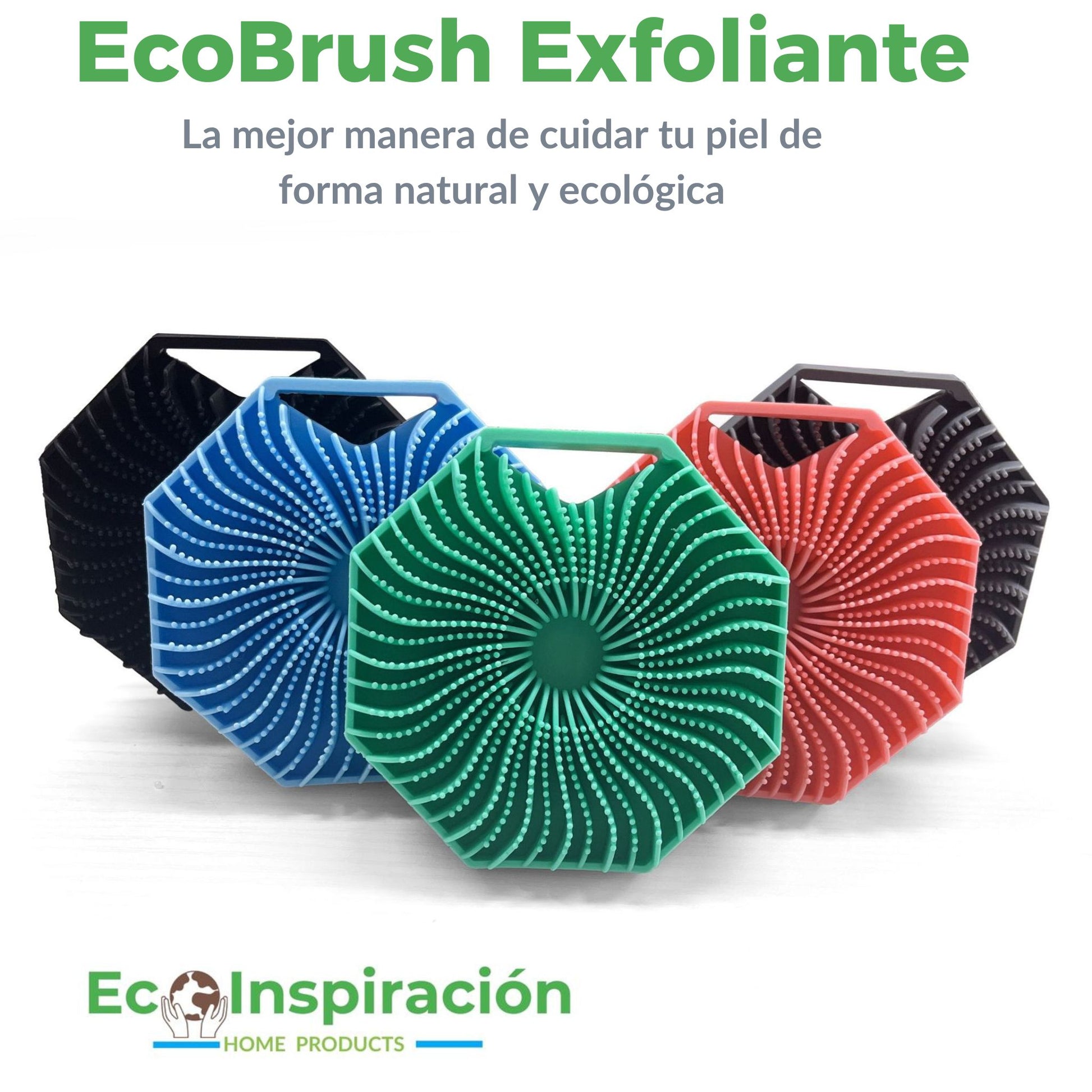 Cepillo exfoliante de silicona ecológica, ideal para pieles sensibles.