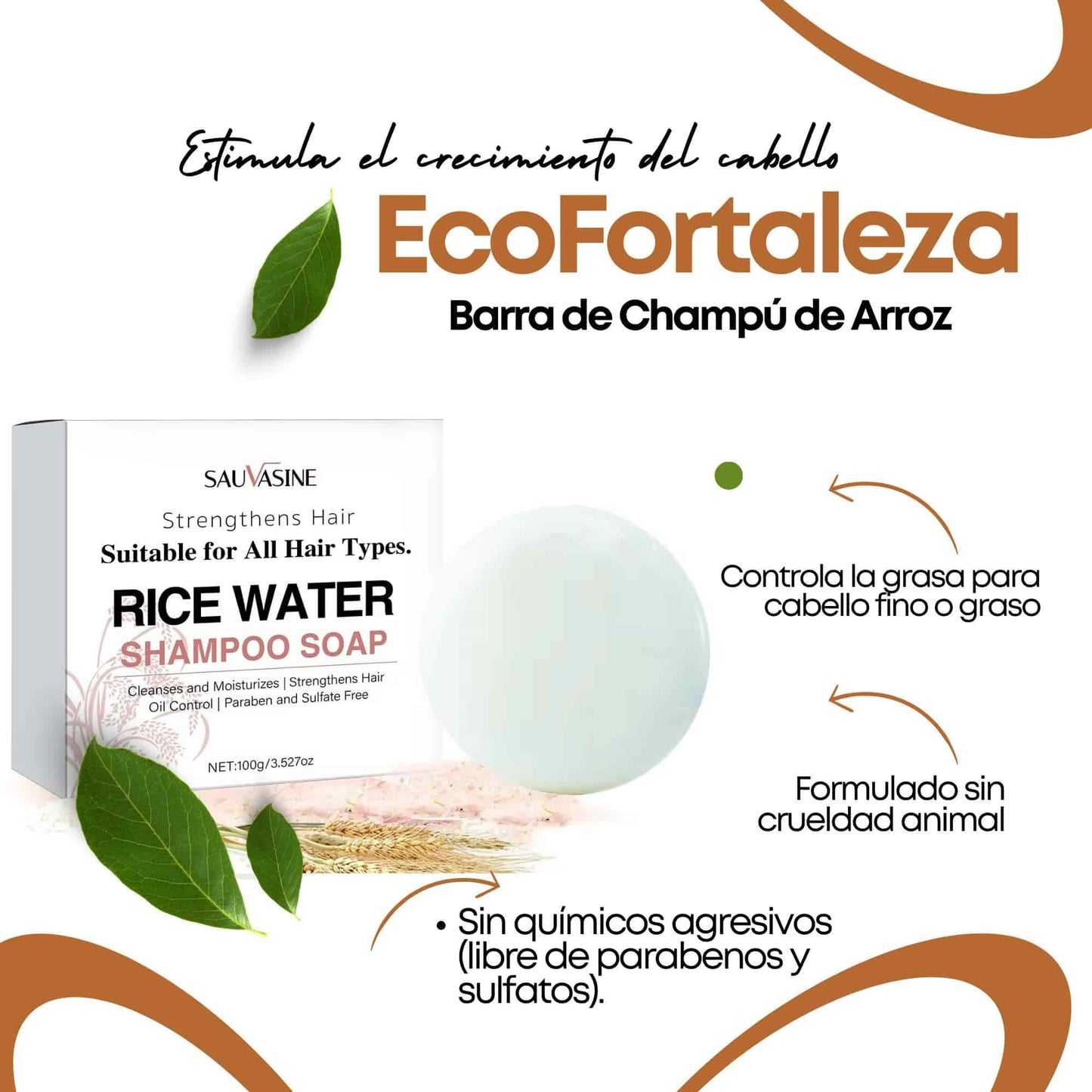 EcoFortaleza Champú Sólido de Agua de Arroz 🌾✨

Nutre, fortalece y revitaliza tu cabello con ingredientes naturales. ¡Tu melena más fuerte y saludable comienza aquí! 💧🌟